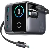 JOYROOM Podix JR-TRD01 GaN 140W Desktop Charger with 5 Ports and Dual Retractable Cables - Gray *DEMO*