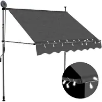 vidaXL Handvevad Markis med LED, 100 cm, Antracit