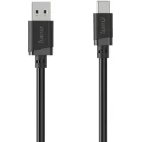 Hama USB-laddningskabel USB 2.0 USB-A kontakt, USB-C-kontakt 2 m Svart 00201812