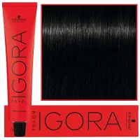 Schwarzkopf Professional Igora Royal Cools Permanent hårfärg 60 ml 1-0 Black Natural
