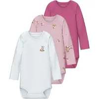 Name it Body l/ä - Noos - NbfBody - 3-pack - Ibis Rose - - 2 år (92) - Body L/Ä
