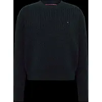 Tommy Hilfiger Tröja - Stickad - Dark Natt Marinblå - - 12 år (152) - Tröja