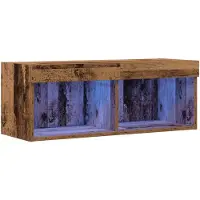 vidaXL TV-bänkset med led Gammalt trä 80 x 30 x 30 cm Konstruerat trä