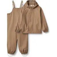 Wheat Regnkläder m. Hängslen - PU - Charlie - Hassel - - 4 år (104) - Regnkläder