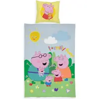 Pipsa Possu Greta Gris påslakanset - 100% bomull - Junior 100x140 cm - Hela familjen