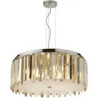 Searchlight Kristall pendellampa Clarissa, dimbar, Vardagsrum / matsal, Metall, Pendellampa