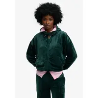 Superdry för kvinnor. W2012544A Sweatshirt Country Club Velour grön (M), Casual, Polyester