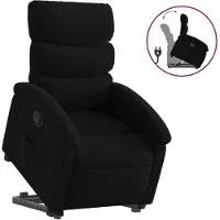 vidaXL Reclinerfåtölj med uppresningshjälp svart tyg