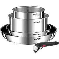Tefal Lot 5 delar - - Ingenio Emotion L897S504 - Avtagbart handtag 3 punkter 10 kg - Rostfritt stål bas aluminium - För alla typer av spisar inklusiv