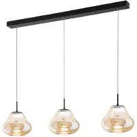 FABAS LUCE Glas pendellampa Deva, dimbar, Creme / bärnsten, Vardagsrum / matsal, Glas, Modern, Pendellampa