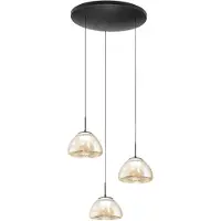 FABAS LUCE Pendellampa Lucille, dimbar, Svart, Vardagsrum / matsal, Glas