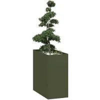 vidaXL Planteringskärl olivgrön 40x80x80 cm stål