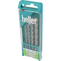 Heller 17744 3 Hårdmetall Sten-spiralborr set 4 delar 5 mm, 6 mm, 8 mm, 10 mm Cylinderskaft 1 set