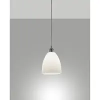 FABAS LUCE Glas pendellampa PROVENZA, dimbar, Vitt / opal, Vardagsrum / matsal, Glas, Modern, Pendellampa