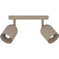 Eglo Takspotlight Tilston, beige, längd 28 cm, 2 lampor, stål dimbar, Creme / bärnsten, Vardagsrum / matsal, Metall, Downlights
