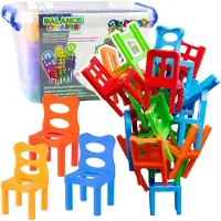 Lean Toys balanslek med fallande balansstolar 48 delar färgglad