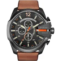 Diesel Klocka - - Mega Chief DZ4343 - Läderarmband - Brun färg - Man