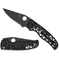 Spyderco Edgerati Black DLC C266BKALBKP Aluminum, CPM S30V pocket knife, Sal Glesser design