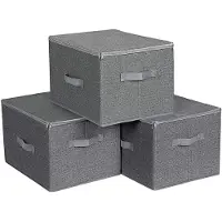 Songmics Hopfällbara förvaringslådor i filttyg 3-pack 40 x 30 x 25 cm