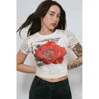 Desigual T-shirt röd / svart / vit