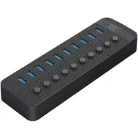 ORICO CT2U3-10AB 10-portars USB-A 3.0-hubb med strömbrytare – svart