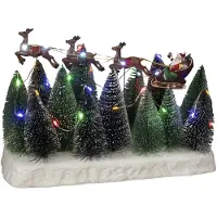 Konstsmide 4176-000 LED-Szenerie Jultomte i släde med renar Flerfärgad LED Färgrik med glitter
