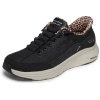 SKECHERS för kvinnor. 150419 Slip-Ins sneakers: Contour Foam - Cozy Fit Leopard Dream svart (37), Karta, Nyckelband, Casual