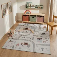 Little Olly Billeksmatta | Rocky Ride vit hos Volero | 80x150 cm | Polyester | Figurer/Karaktärer | Rektangulär | Plattvävd