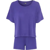 LASCANA Kort pyjamas violettblå