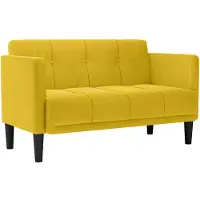 vidaXL Loveseat soffa gul 111 cm sammet