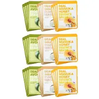 Farm Stay FarmStay Real Essence Mask Combo Pack Ver.1 (1BOX / 12 Sheets) 23ml / 0.78 fl.oz. per sheet (3 Options) #3box (36 sheets)