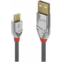 Lindy USB-kabel USB 2.0 USB-A kontakt, USB-Micro-B-kontakt 2.00 m Grå 36652