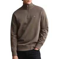 Gant för män. 2008005 Shield-tröja med halv dragkedja brun (XXL), Casual, Bomull, Taupe