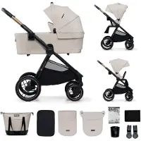 Kinderkraft universell barnvagn 2-i-1 NEA 2.0, soft beige (KSNEA002BEG2000)