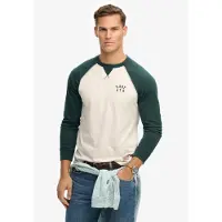 Superdry för män. M6010915A Vintage Athletic Baseball T-shirt grön (L), Casual, Bomull, Lång ärm