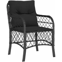 vidaXL Caféset med dynor 3 delar svart konstrotting