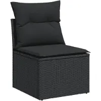 vidaXL Loungegrupp med dynor 6 delar svart konstrotting