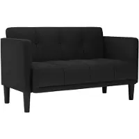 vidaXL Loveseat soffa svart 111 cm tyg