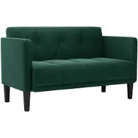 vidaXL Loveseat soffa mörkgrön 111 cm sammet