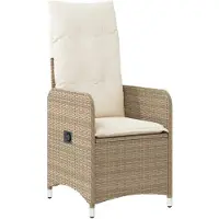 vidaXL Justerbara trädgårdsstolar 2 st med dynor beige konstrotting
