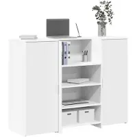 vidaXL Receptionsdisk vit 135x50x103,5 cm konstruerat trä