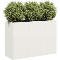 vidaXL Blomlåda vit 120x40x80 cm kallvalsat stål, blomkruka, växtstöd, upphöjd säng, stöd av 860718