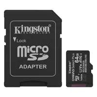 Kingston Micro SDXC minneskort + adapter 64GB | Klass 10 | Canvas Select Plus Gen3