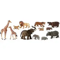 Miniland Figurer Av Vilda Djur + Ungar 12 Enheter