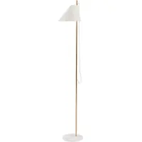 Louis Poulsen LED golvlampa Yuh Brass, dimbar, Vitt / opal, Vardagsrum / matsal, Aluminium / grå / zink, Design, LED-golvlampa