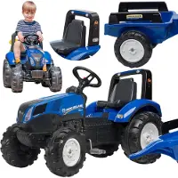 Falk Traktor med vagn FALK New Holland (808-141)