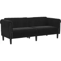 vidaXL Soffa 3-sits svart sammet
