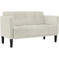 vidaXL Loveseat soffa creme 111 cm sammet