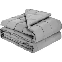 Vevor Tyngdtäcke, 11,5 kg, 150 x 210 cm, svalkande, andningsbar, tung filt med glaspärlor, användning året runt, lämplig för vuxna på 110-145 kg, lindring av ångest och stress, förbättrad sömn, grå