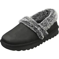 SKECHERS Cozy Up Damernas Svarta Tofflor I Polyester